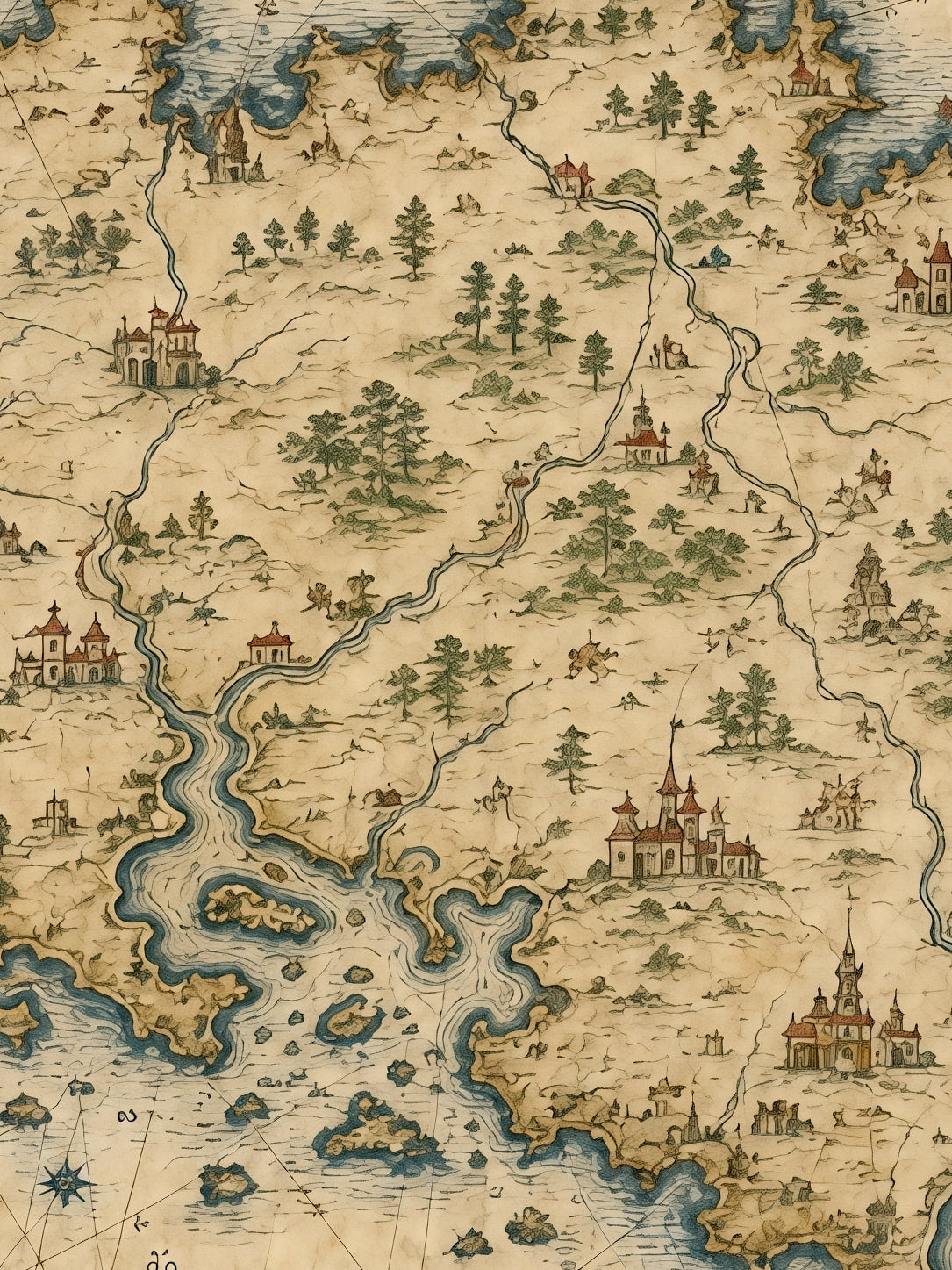 Detail a taille reelle du tirage, affiche bretagne carte marine ancienne