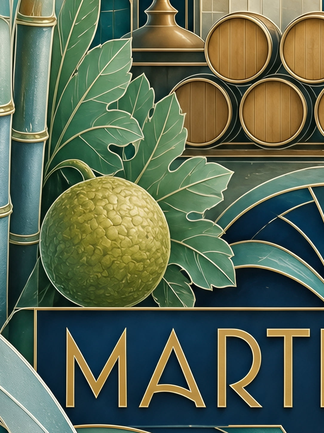 Detail a taille reelle du tirage, affiche martinique l affiche art deco de la distillerie