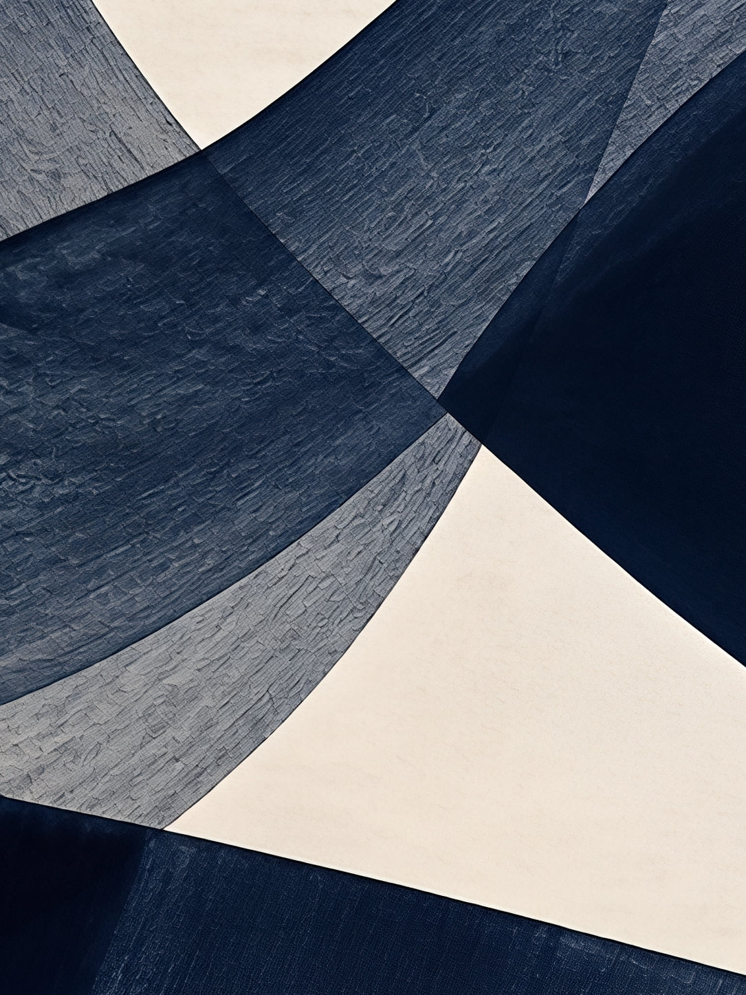Detail a taille reelle du tirage, affiche tendances deco formes bleues abstraites