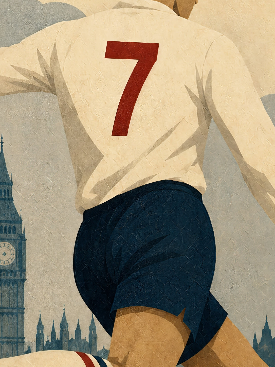 Affiche zoomée, Angleterre - Le sept devant Big Ben