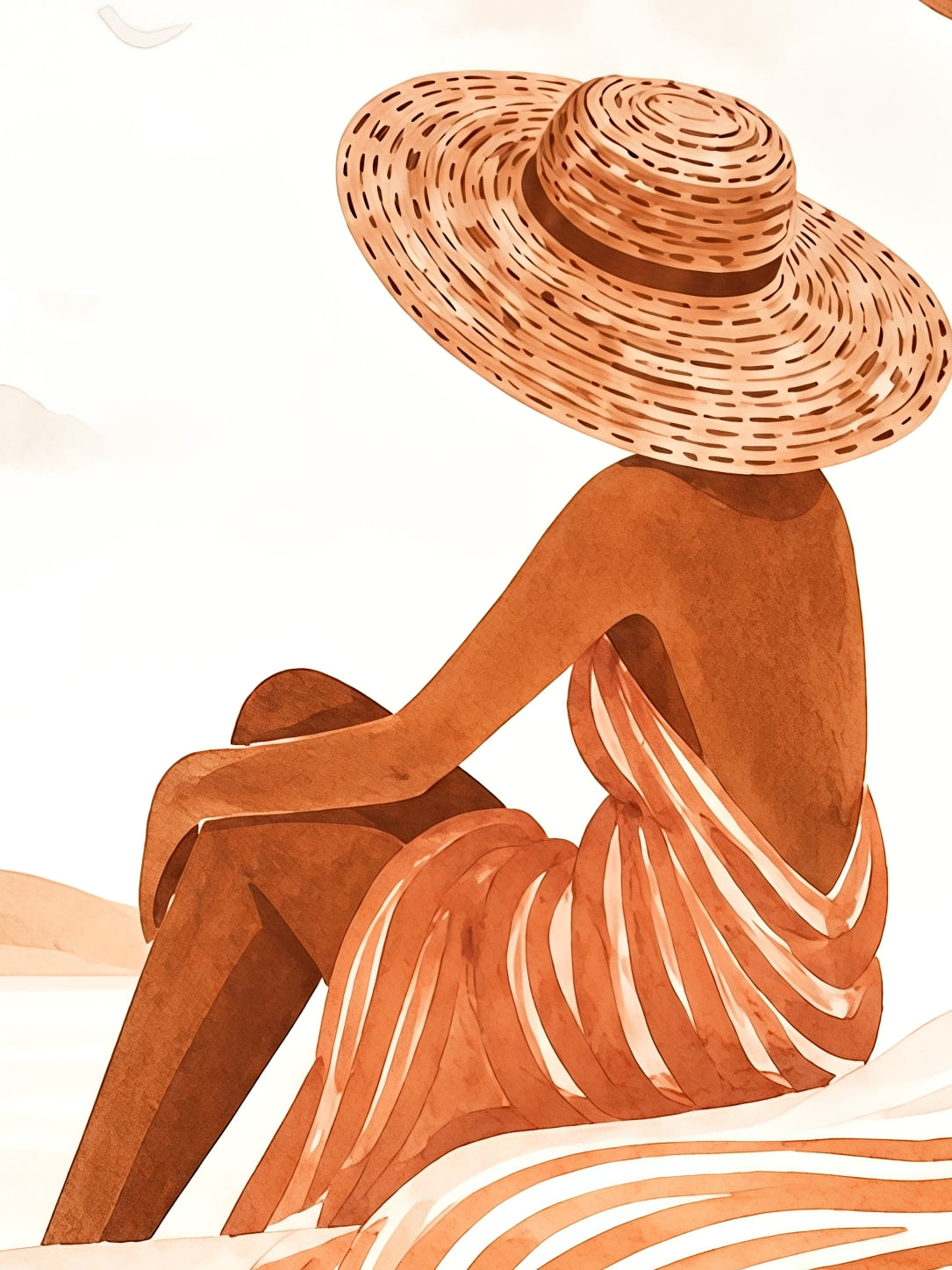 Affiche zoomée, Femme au chapeau terracotta