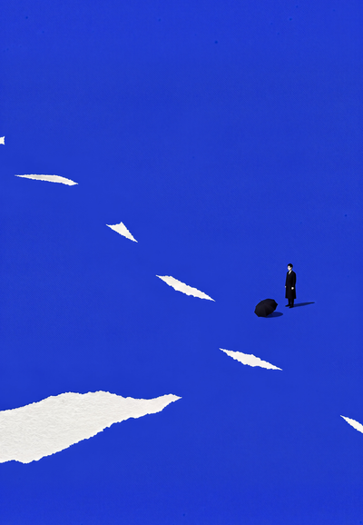Die Silhouette auf dem Packeis