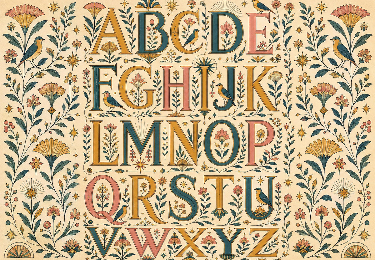 Virágos ábécé (Fekvő)