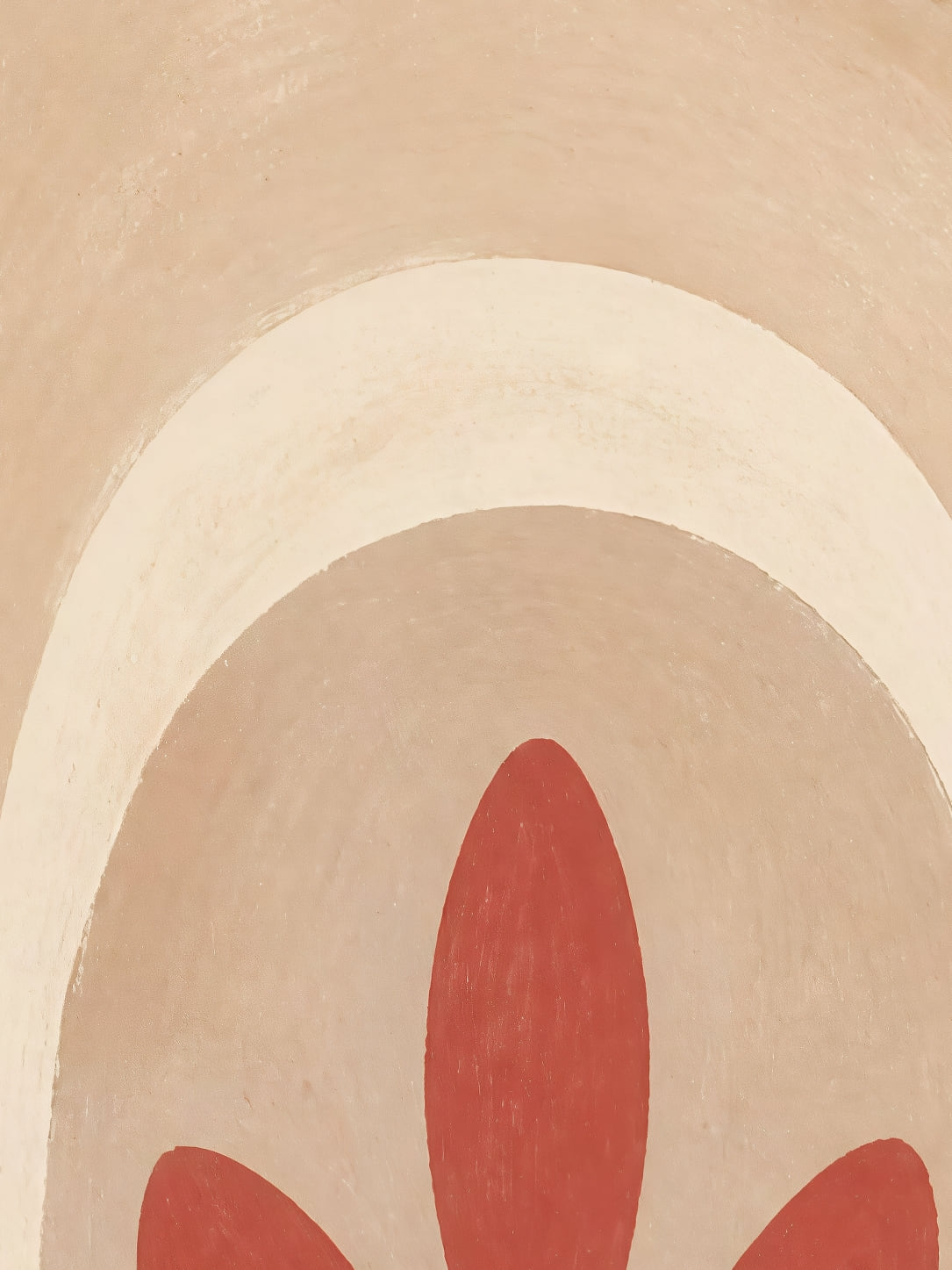 Detail a taille reelle du tirage, affiche abstrait la plante sous les arches