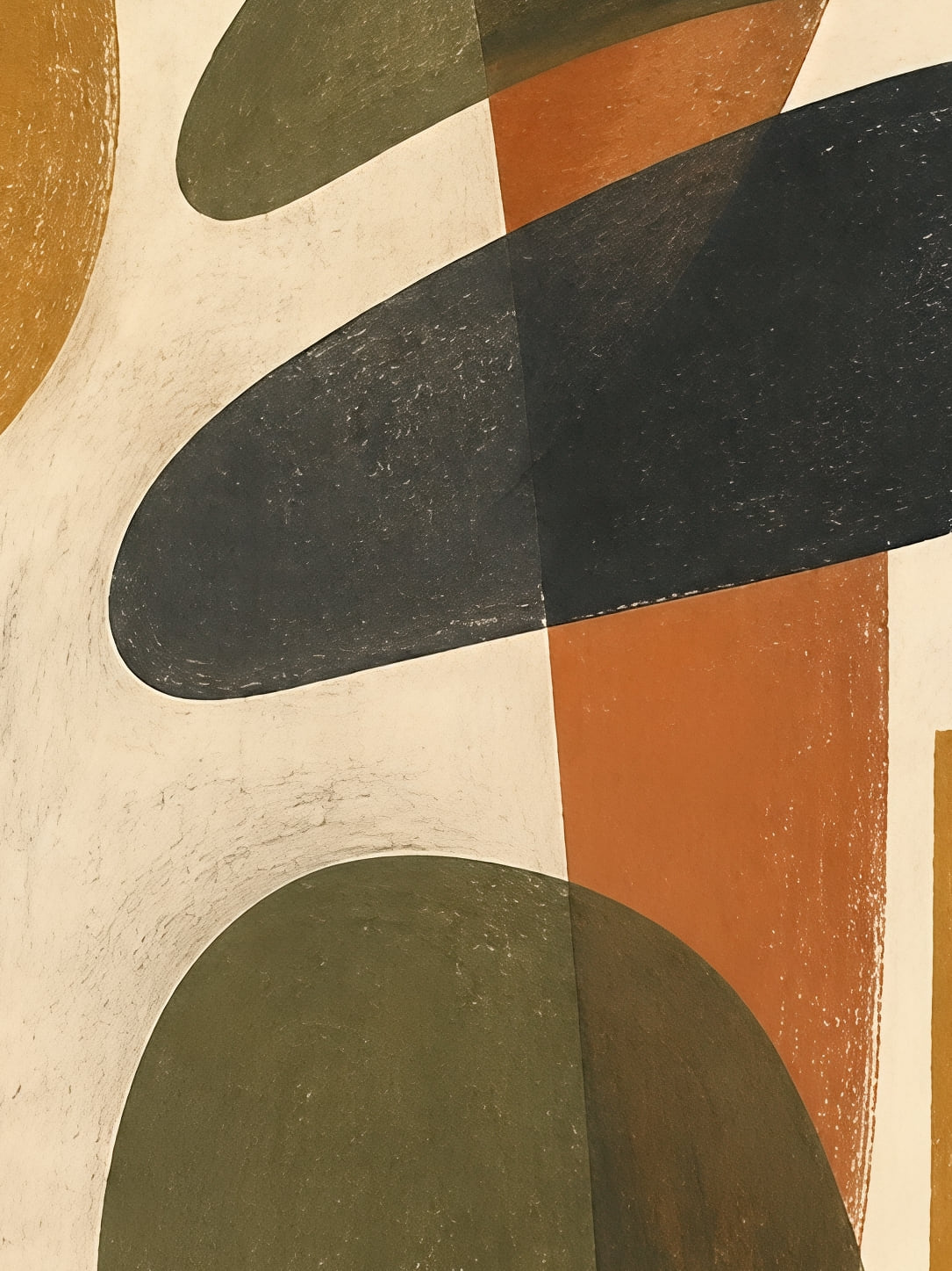 Detail a taille reelle du tirage, affiche abstrait la tour de formes
