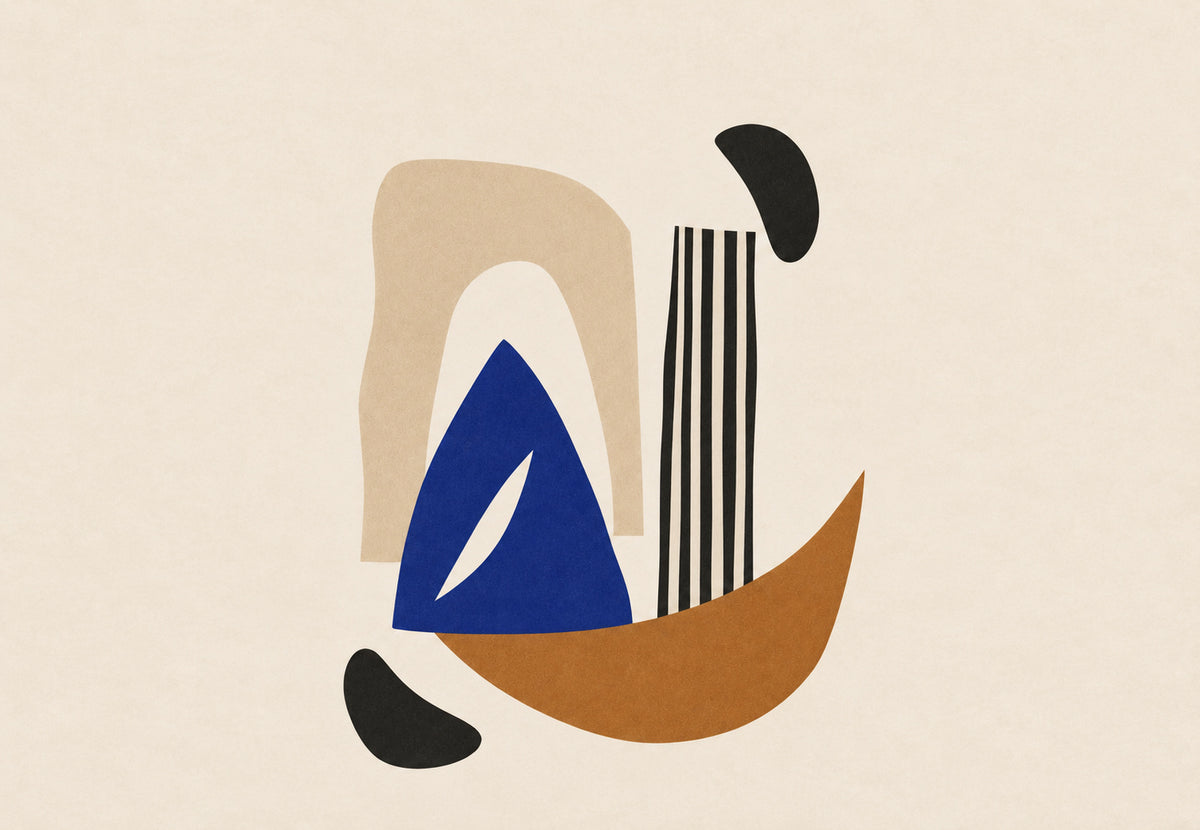 La voile bleue et la coque ocre (Paysage)