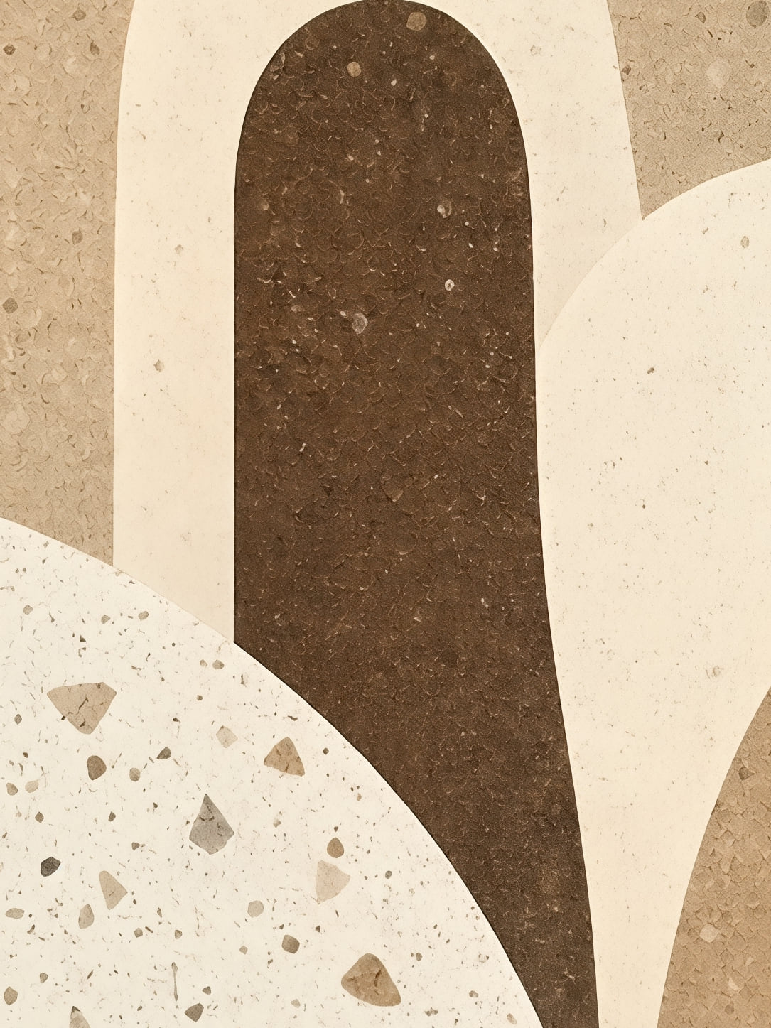 Detail a taille reelle du tirage, affiche abstrait le grain de la pierre
