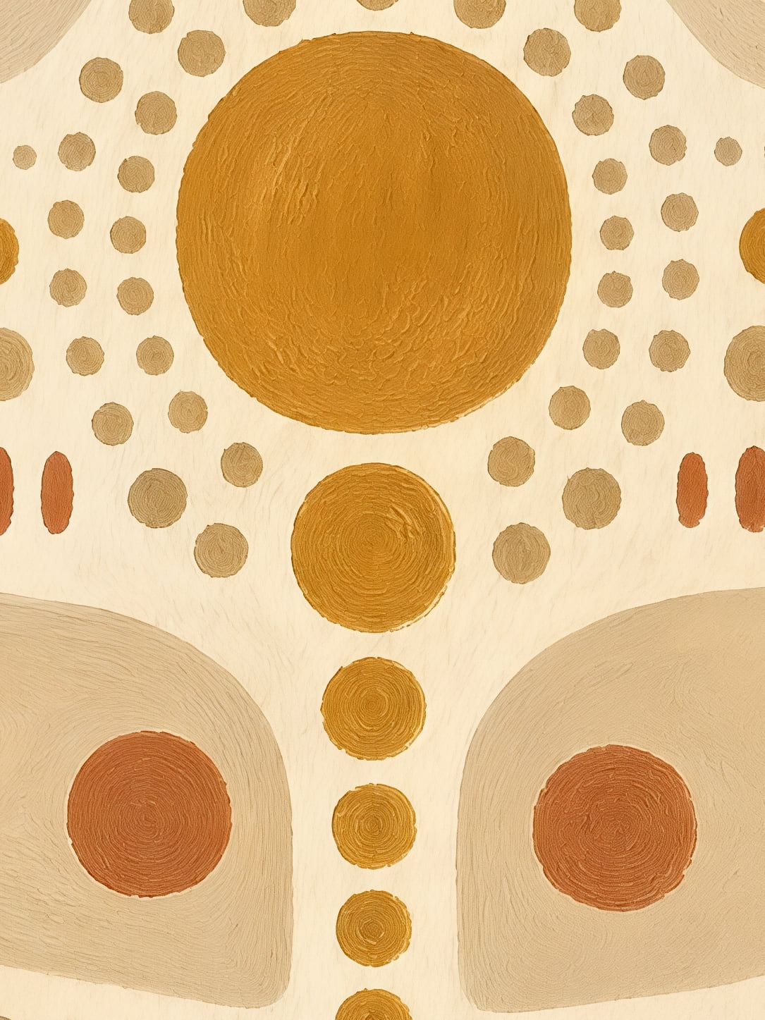 Detail a taille reelle du tirage, affiche abstrait le masque de pois