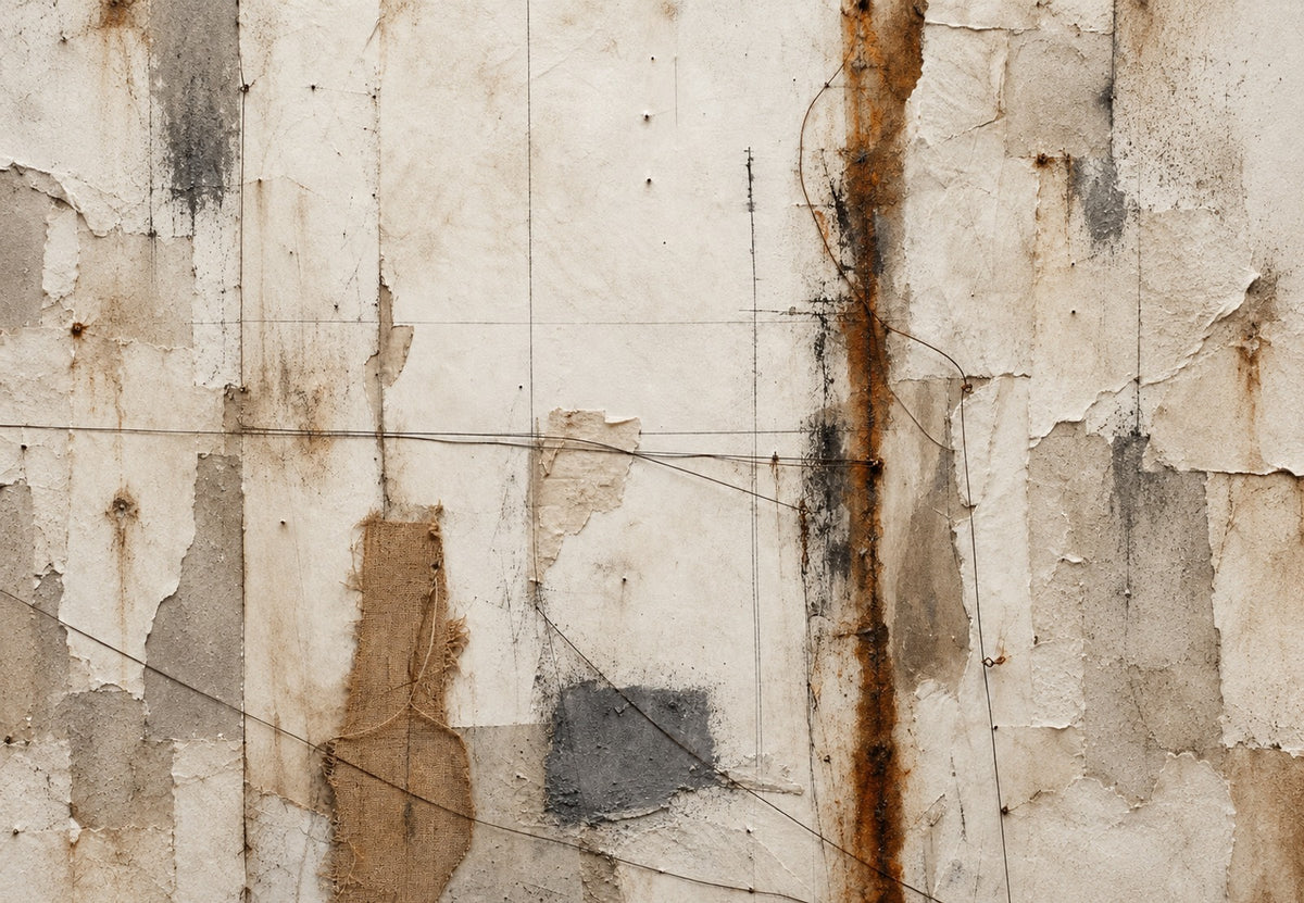 Le mur à la coulée de rouille (Paysage)