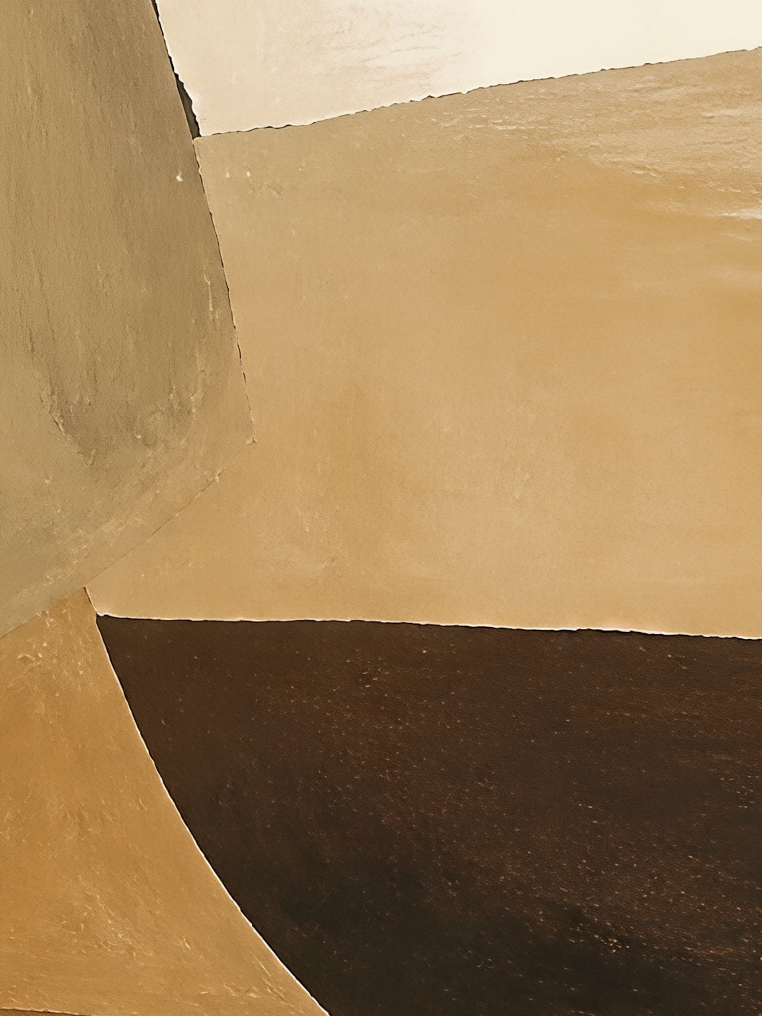 Detail a taille reelle du tirage, affiche abstrait le plateau de sable