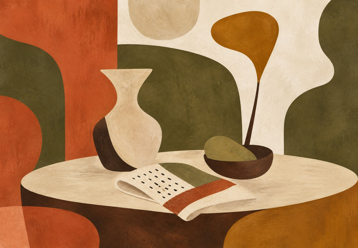 The vase and the open book (Landscape)