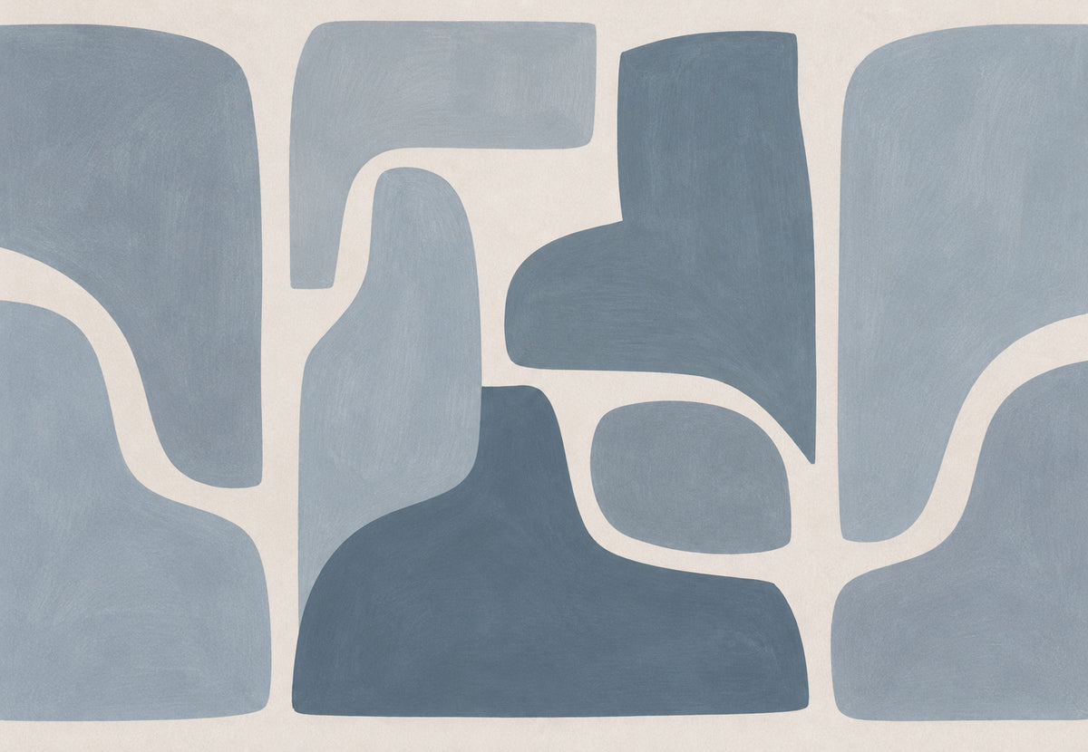 Les formes bleues qui s'emboîtent (Paysage)