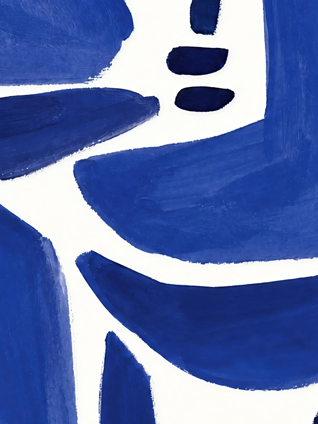 Detail a taille reelle du tirage, affiche abstrait les formes d indigo paysage