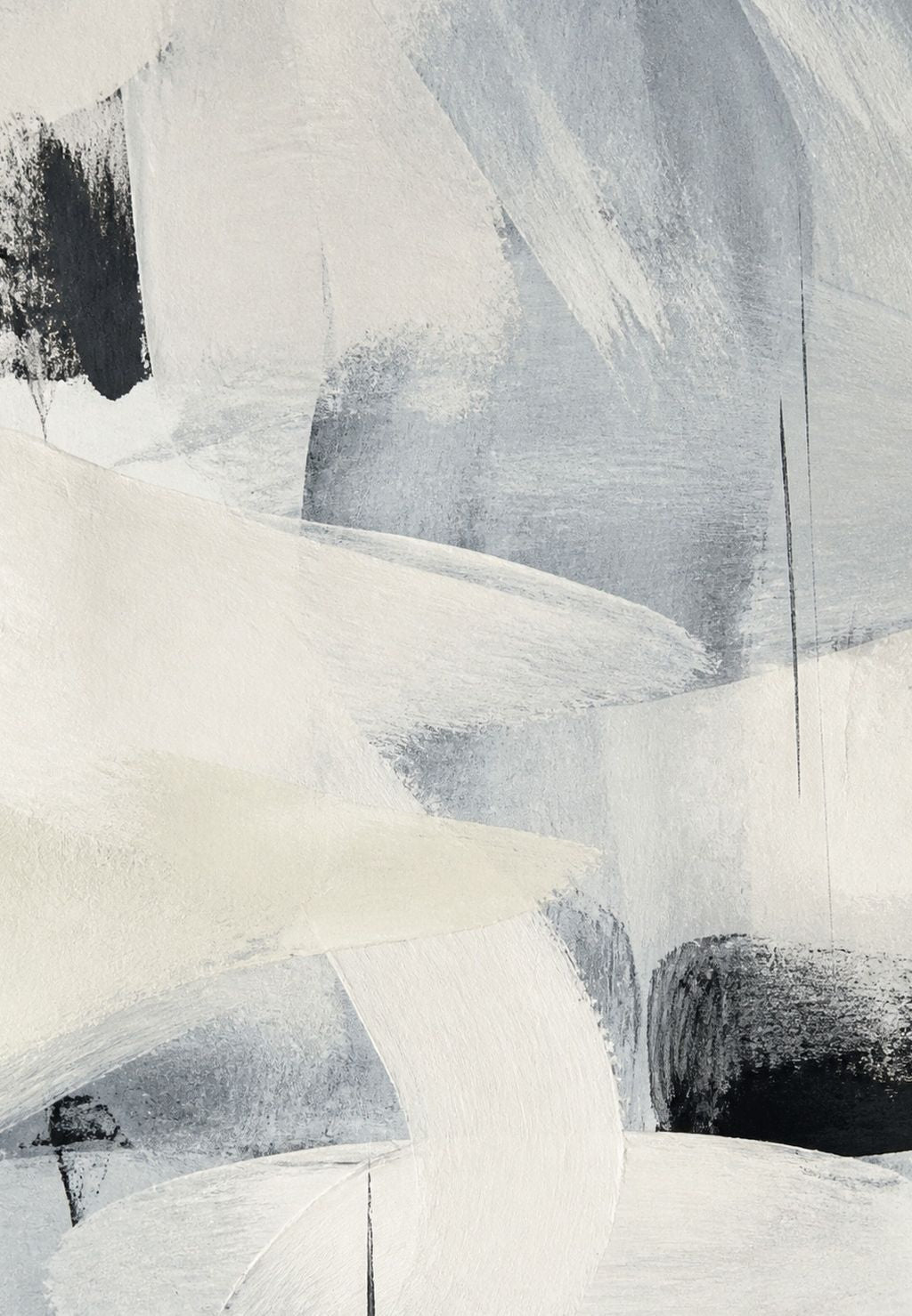 White layers laid with the knife