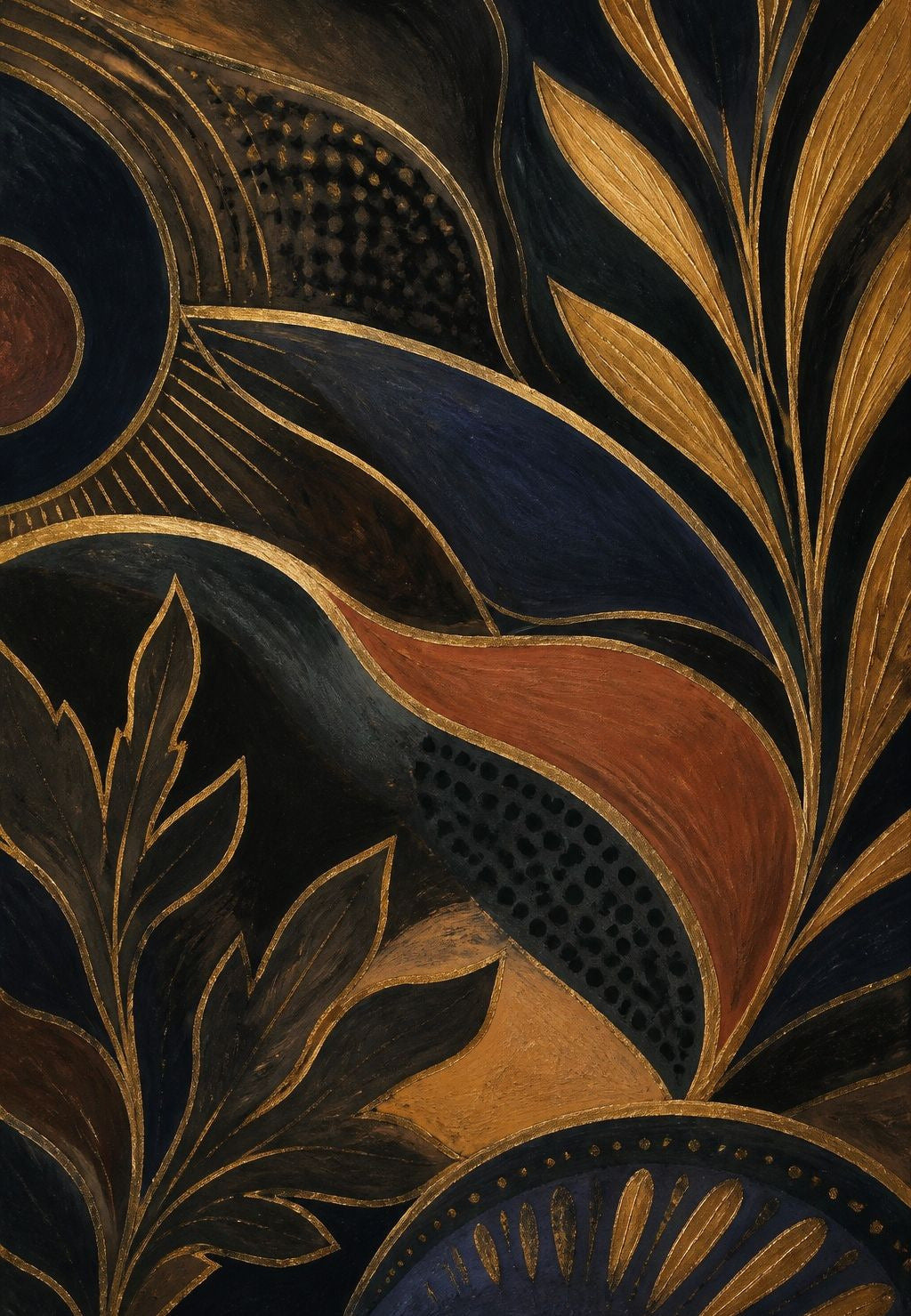 The golden fronds in the night
