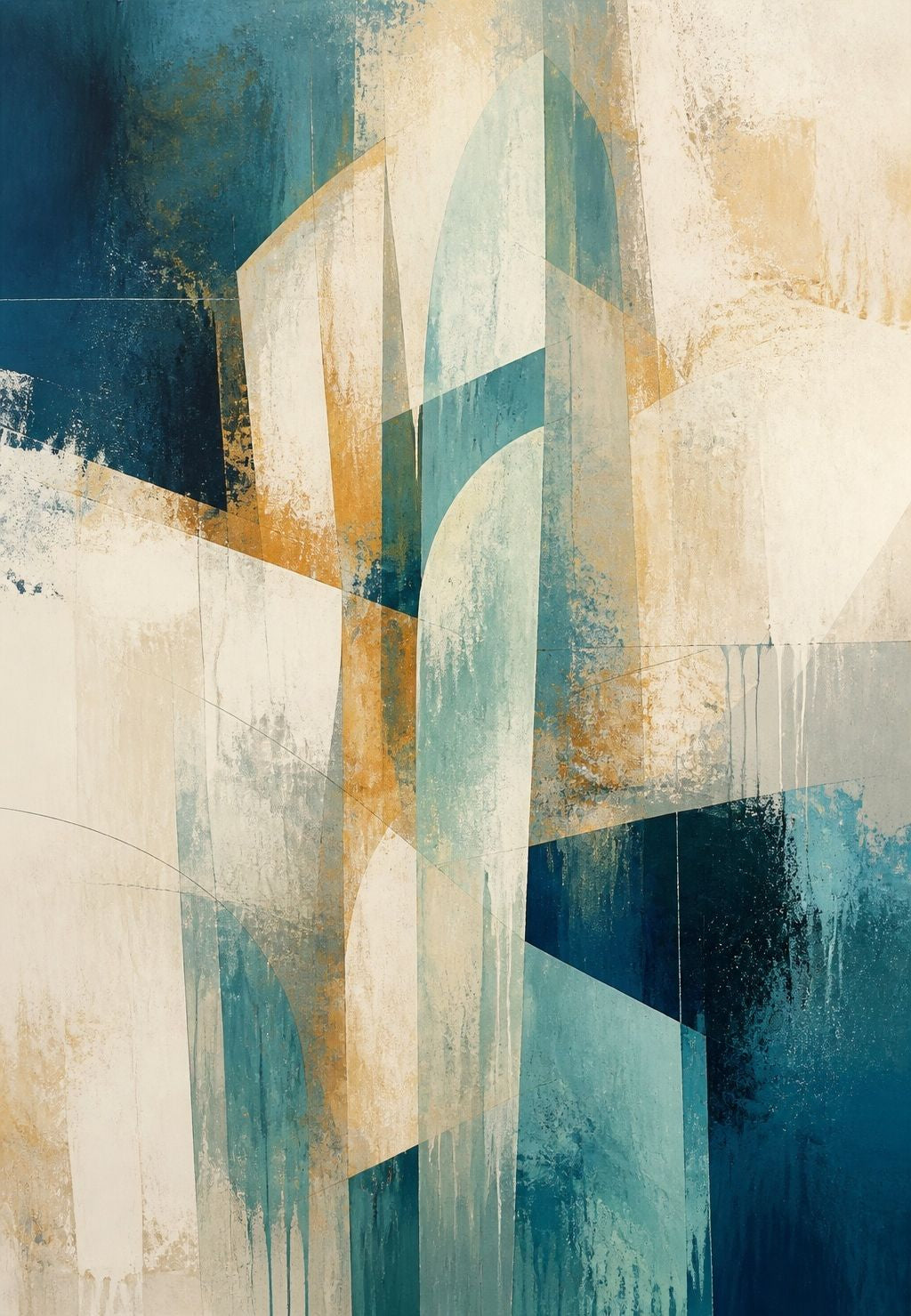 Turquoise veils and golden drips