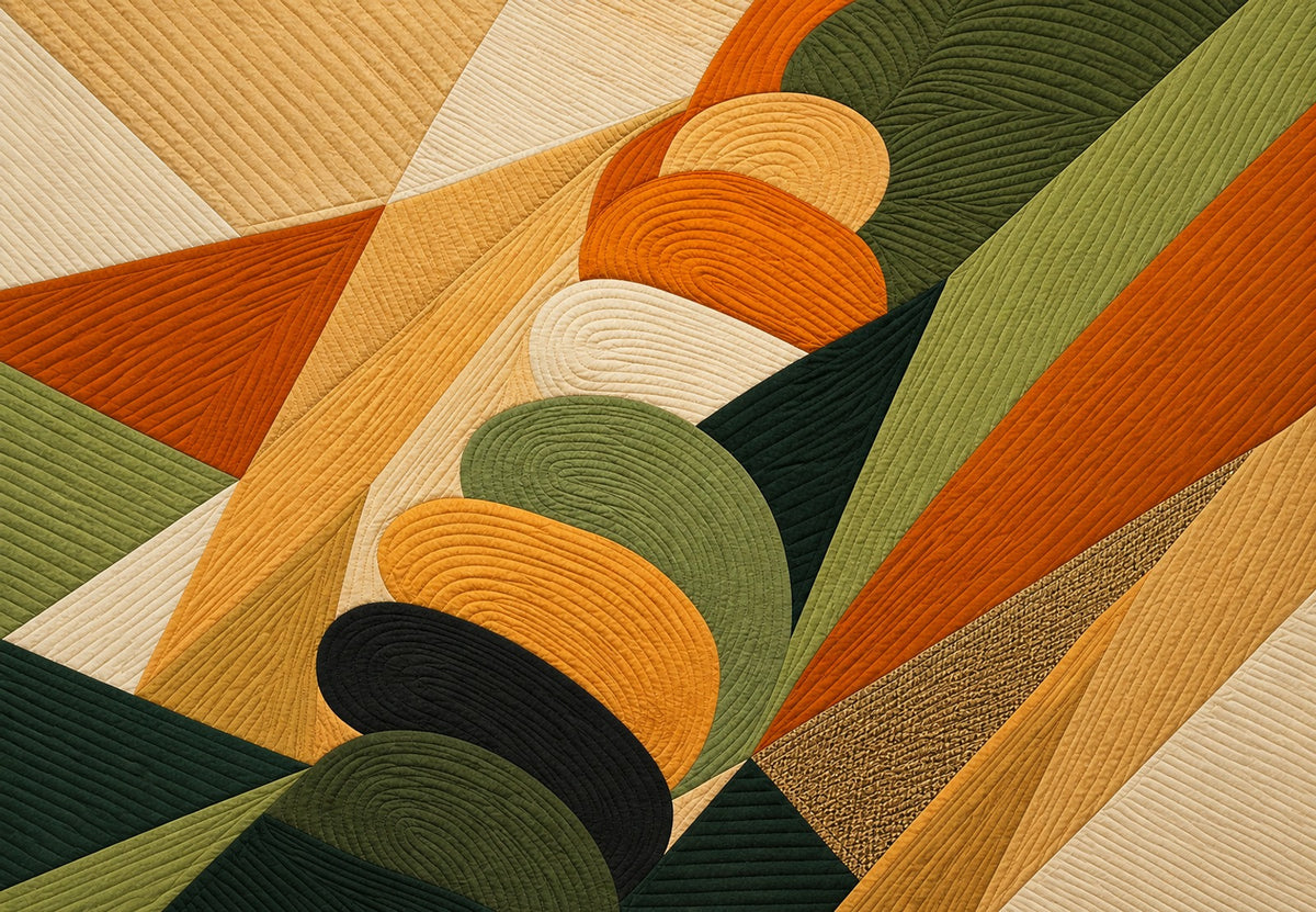 Patchwork organique, tons terre (Paysage)