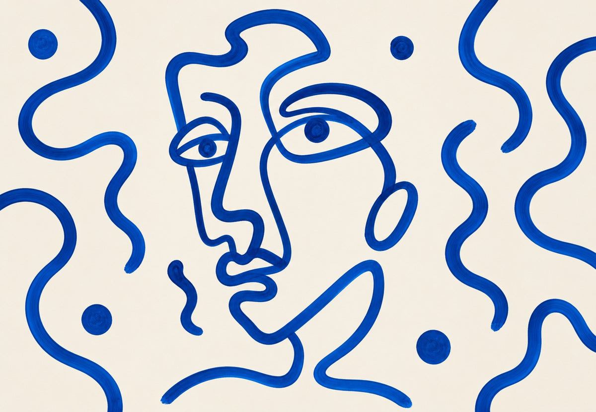The face in a blue line (Landscape)