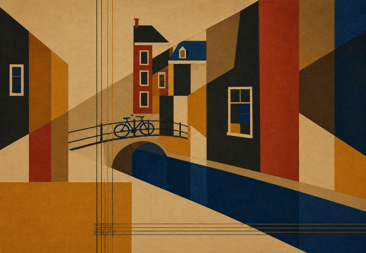 Amesterdão - A bicicleta na ponte do canal (Horizontal)