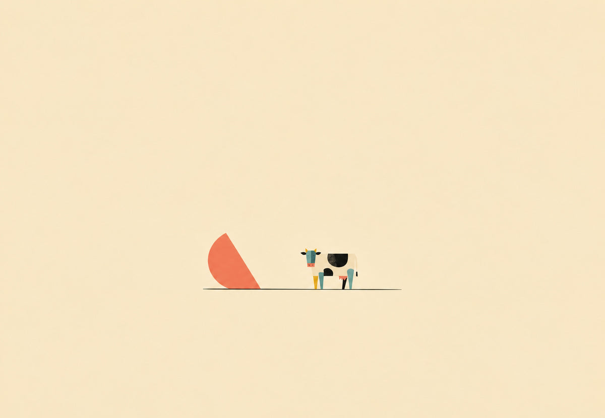 The cow and the red hill (Landscape)