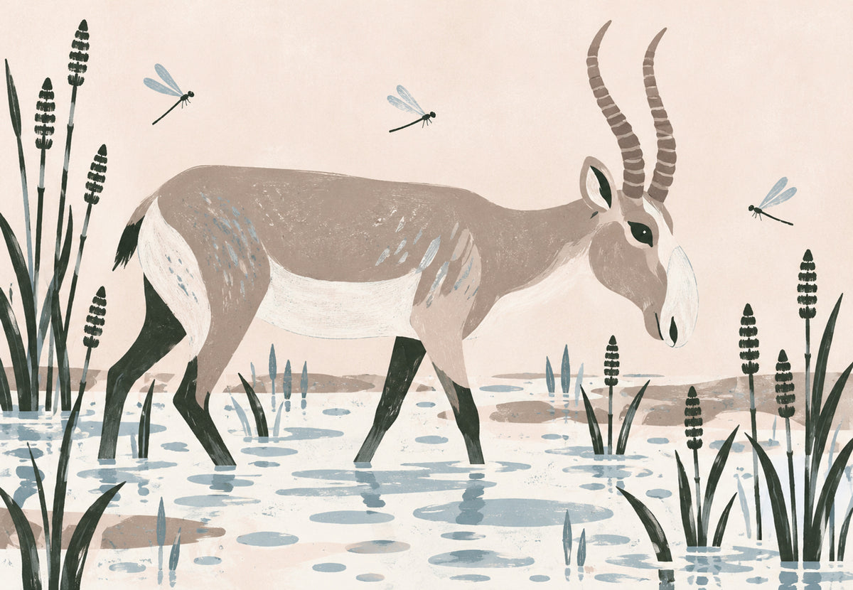 Antilope im Schilf (Querformat)