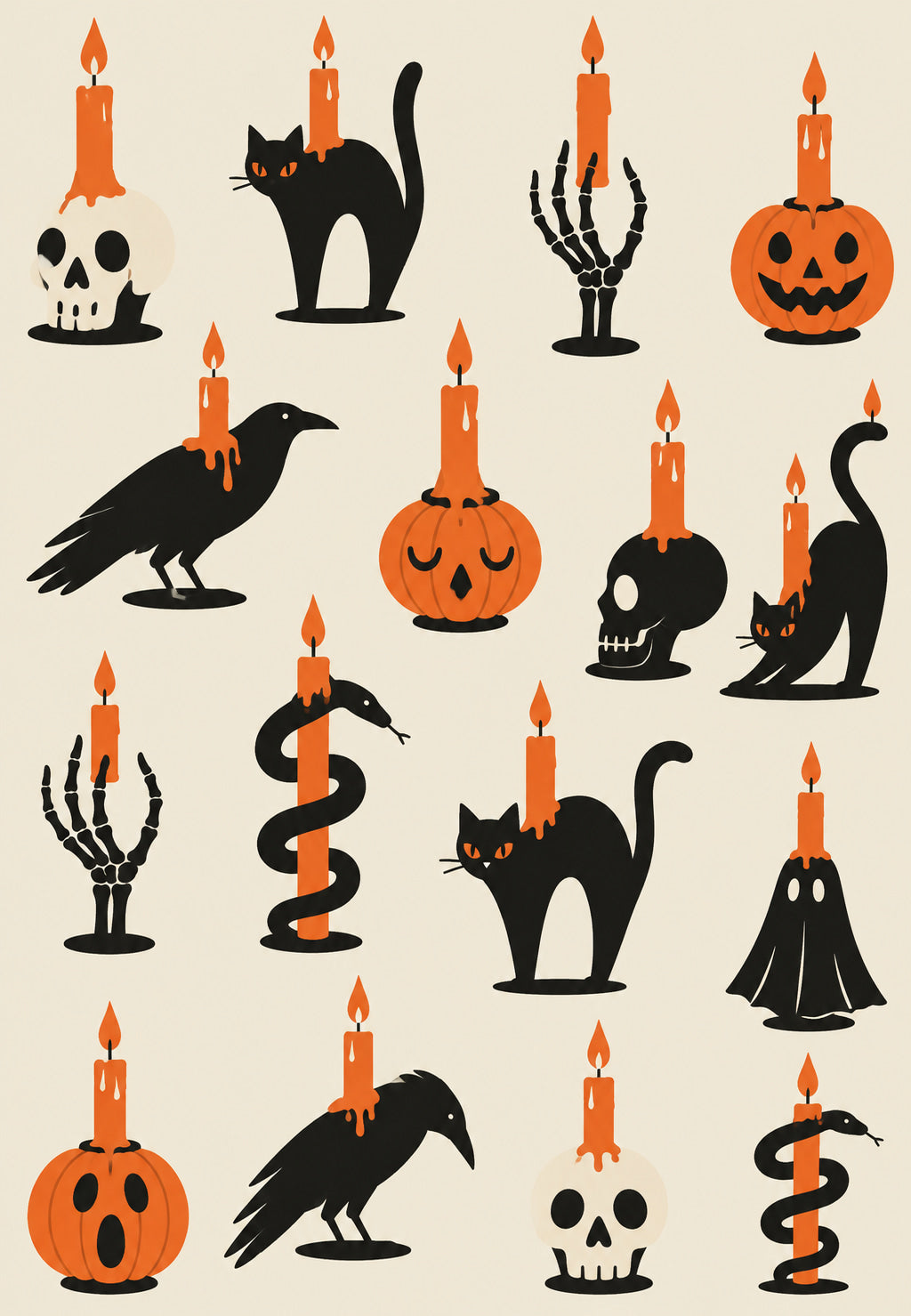 Candles on Skulls, Cats and Ravens