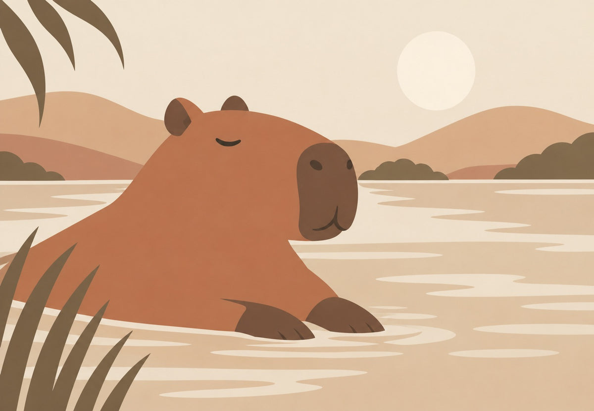 Capybara by the Water (Landscape)