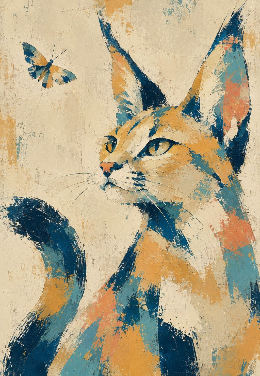 Caracal e farfalla