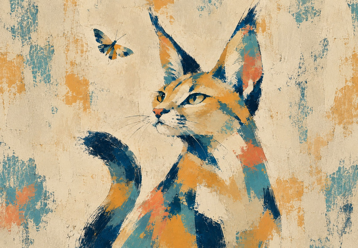 Caracal e farfalla (Orizzontale)