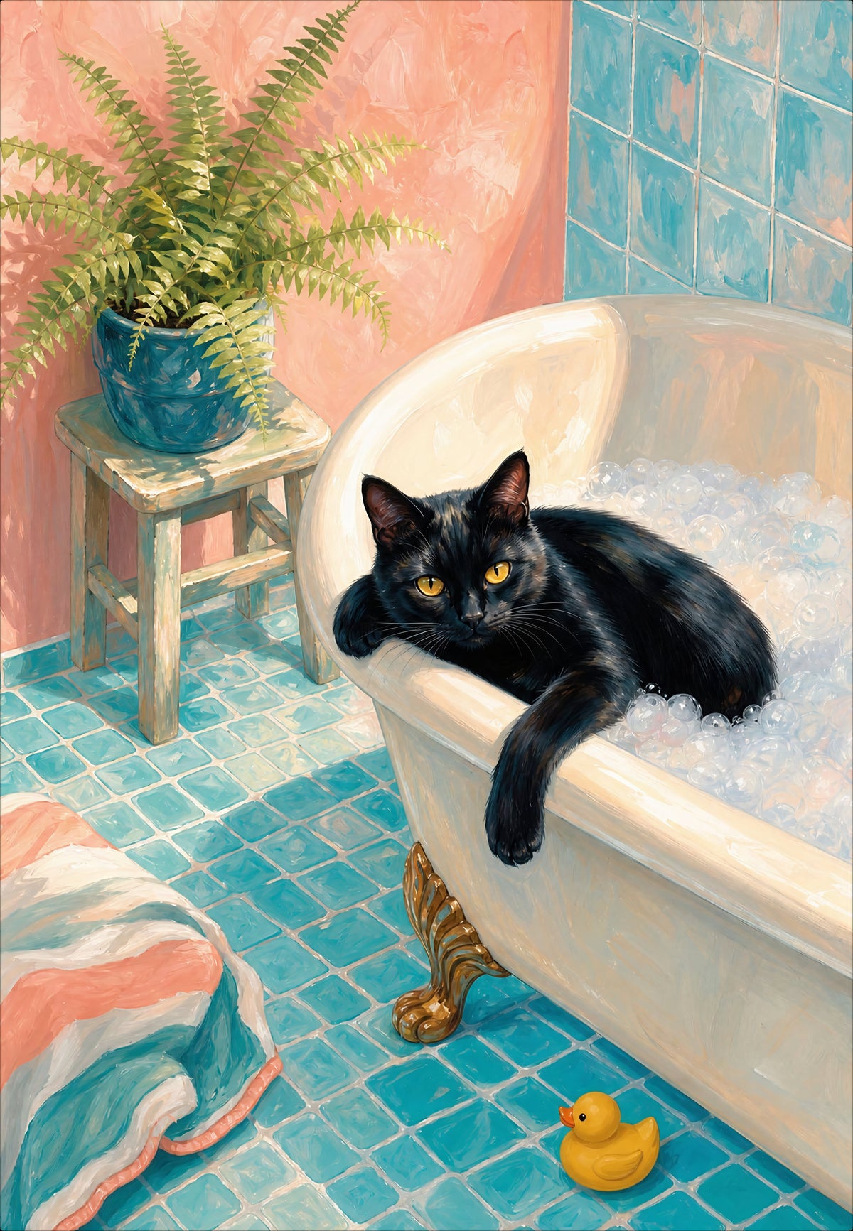 Die Katze im Schaum