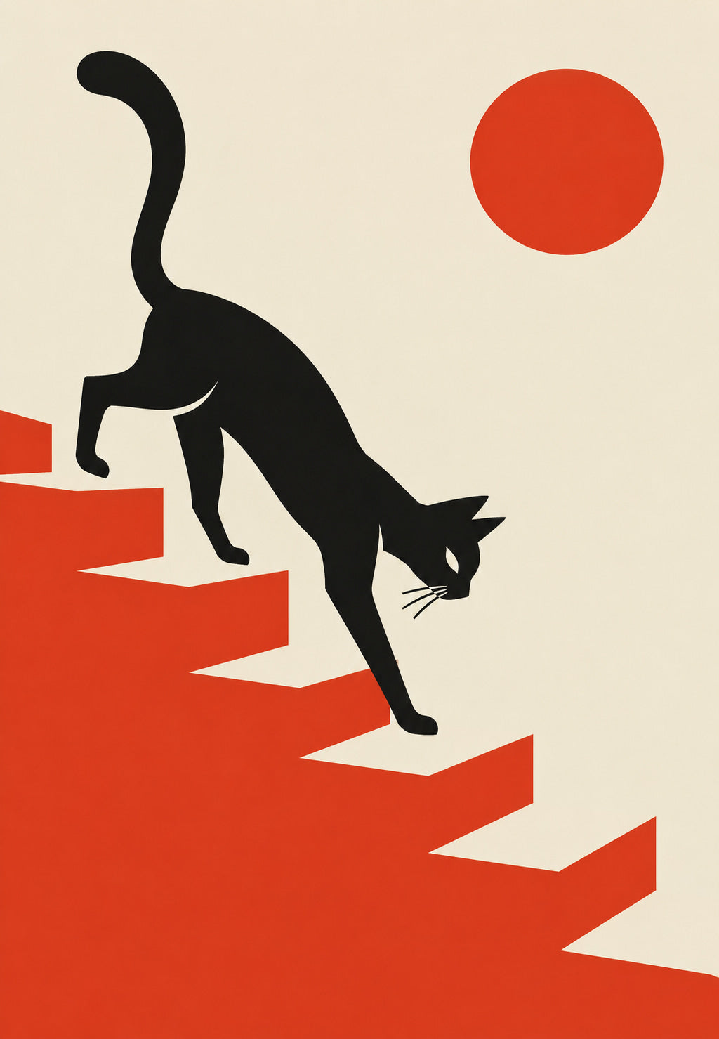Black Cat and Scarlet Staircase