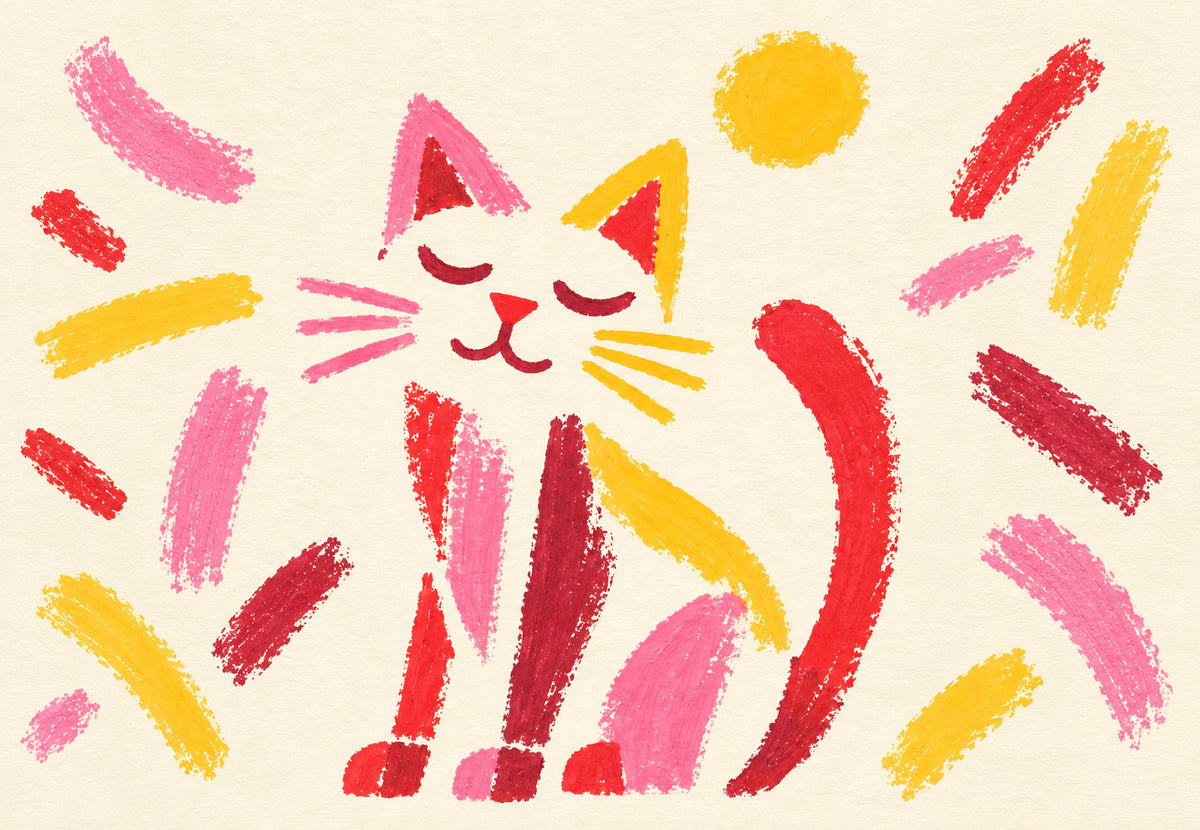 Serene Cat in Golden Sun (Landscape)
