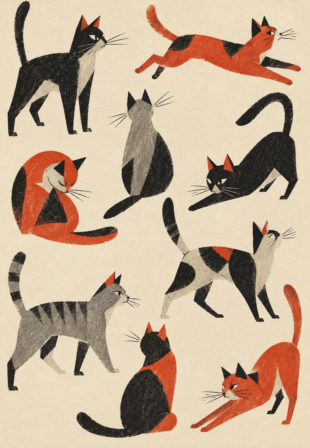 Chats en mouvement