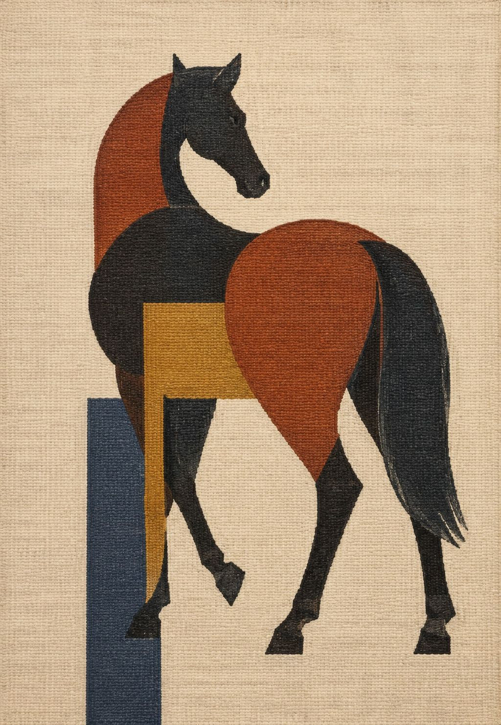 Pferd in Farbblöcken