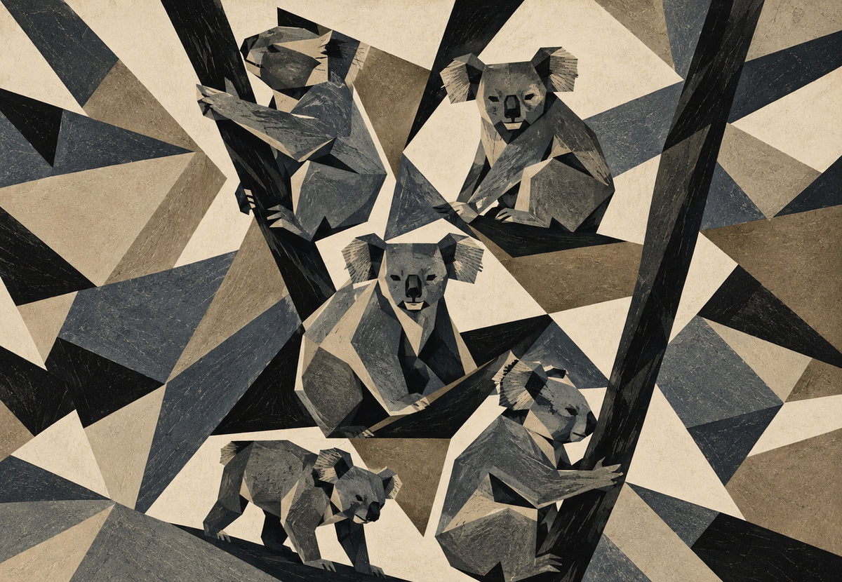 Fünf Koalas (Querformat)