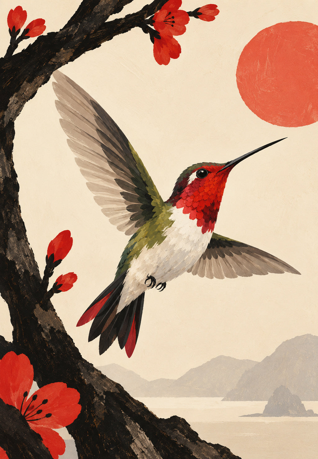 Hummingbird at Sunrise