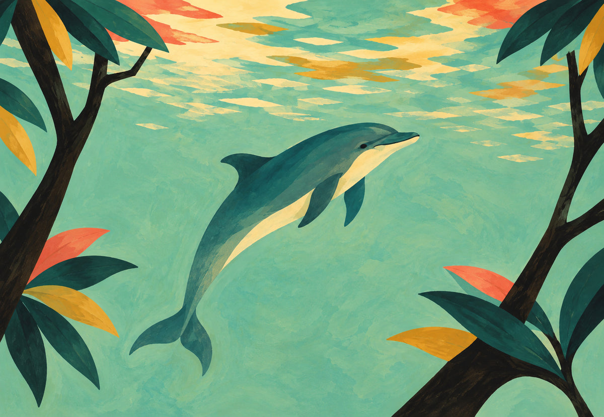 Dolphin at Sunset (Landscape)