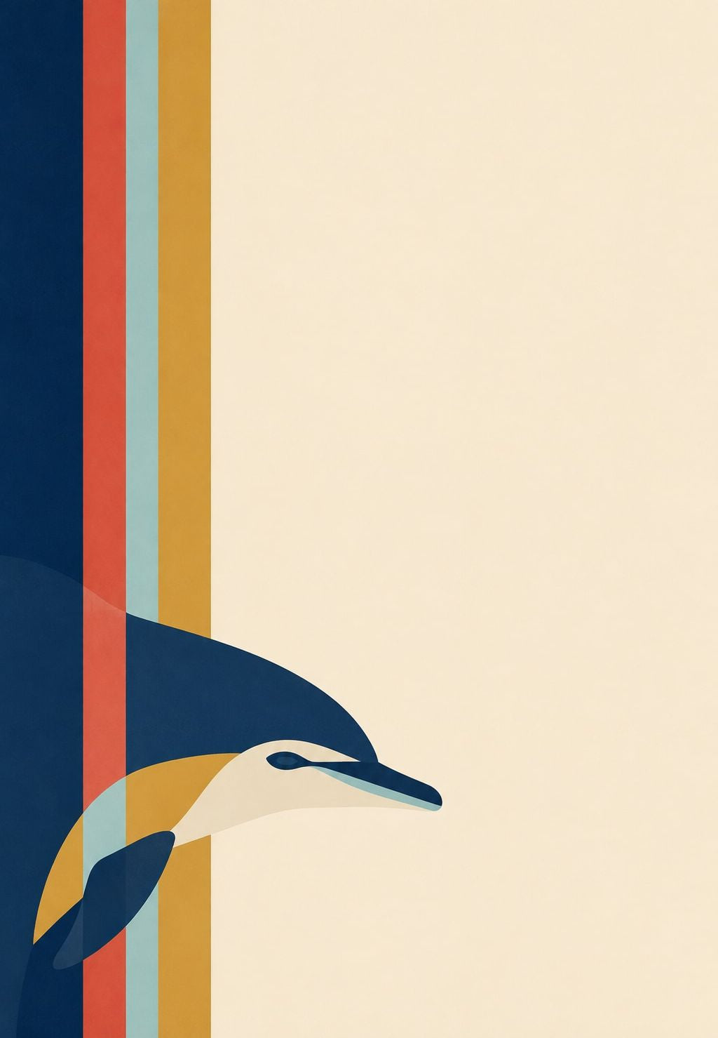 Dolphin with Colorful Stripes