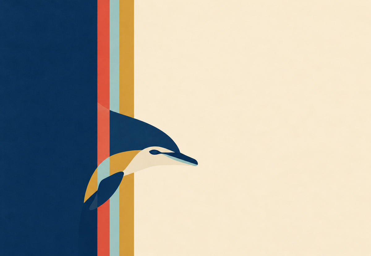 Dolphin with Colorful Stripes (Landscape)
