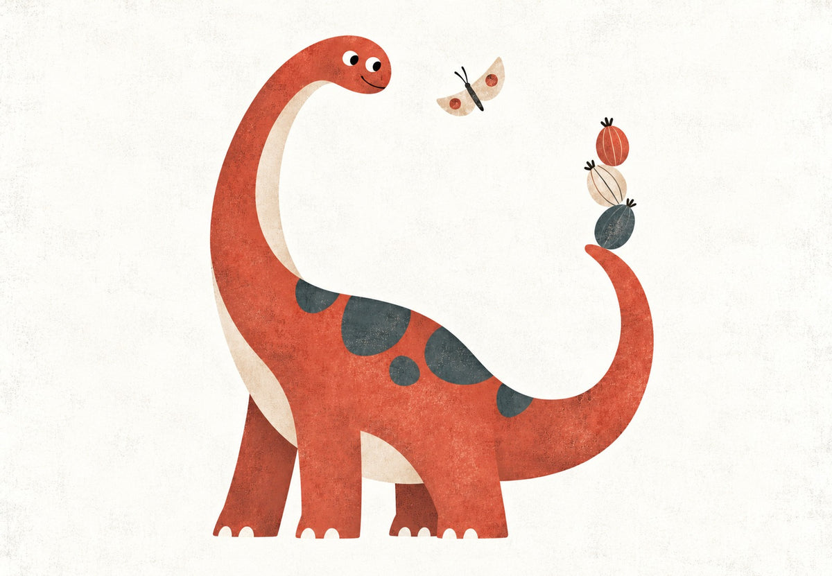 Balancierender Dinosaurier (Querformat)