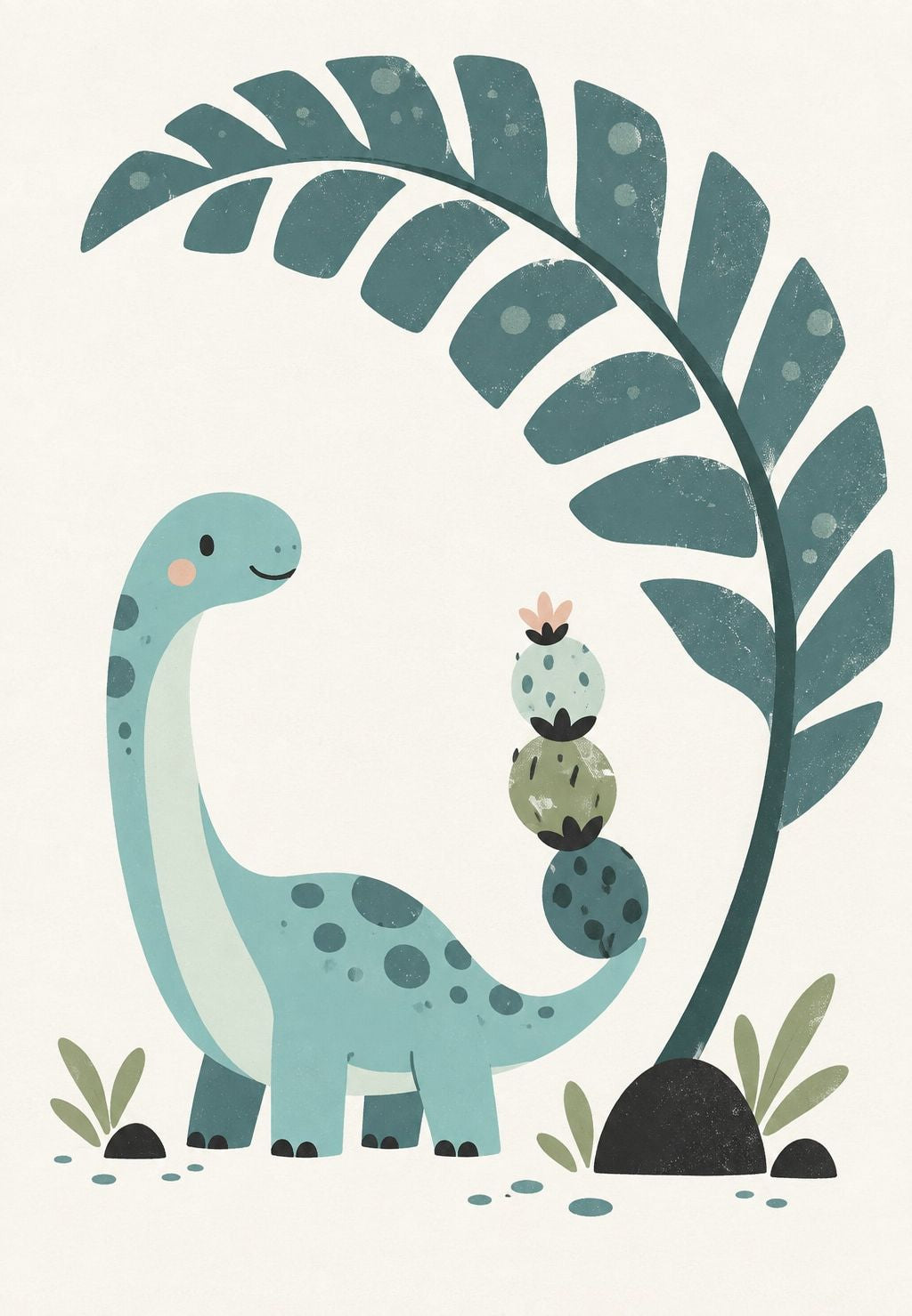 Dinosaurie under palmbladet