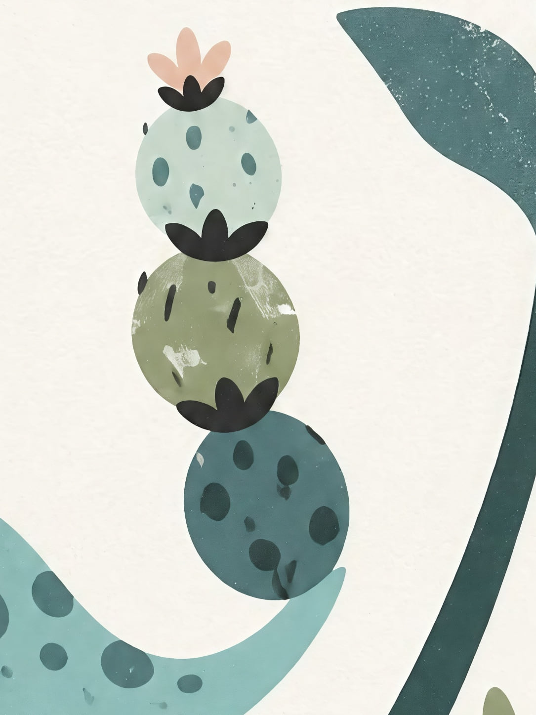 Detail a taille reelle du tirage, affiche animaux dinosaure sous la feuille de palmier