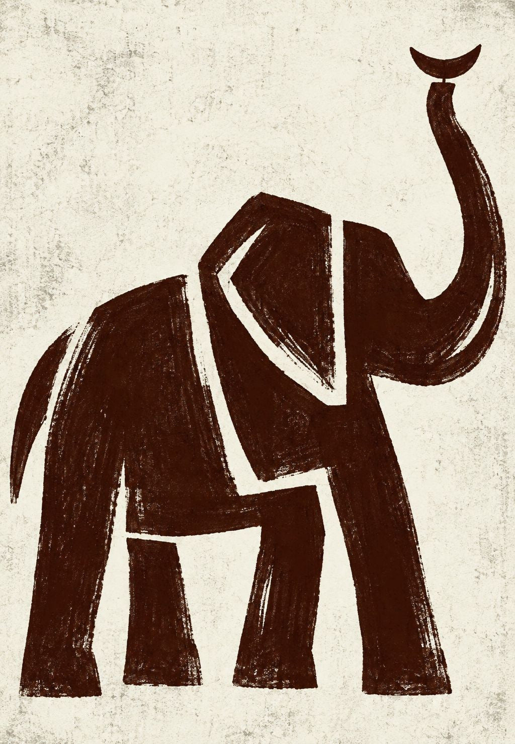 Éléphant au croissant de lune