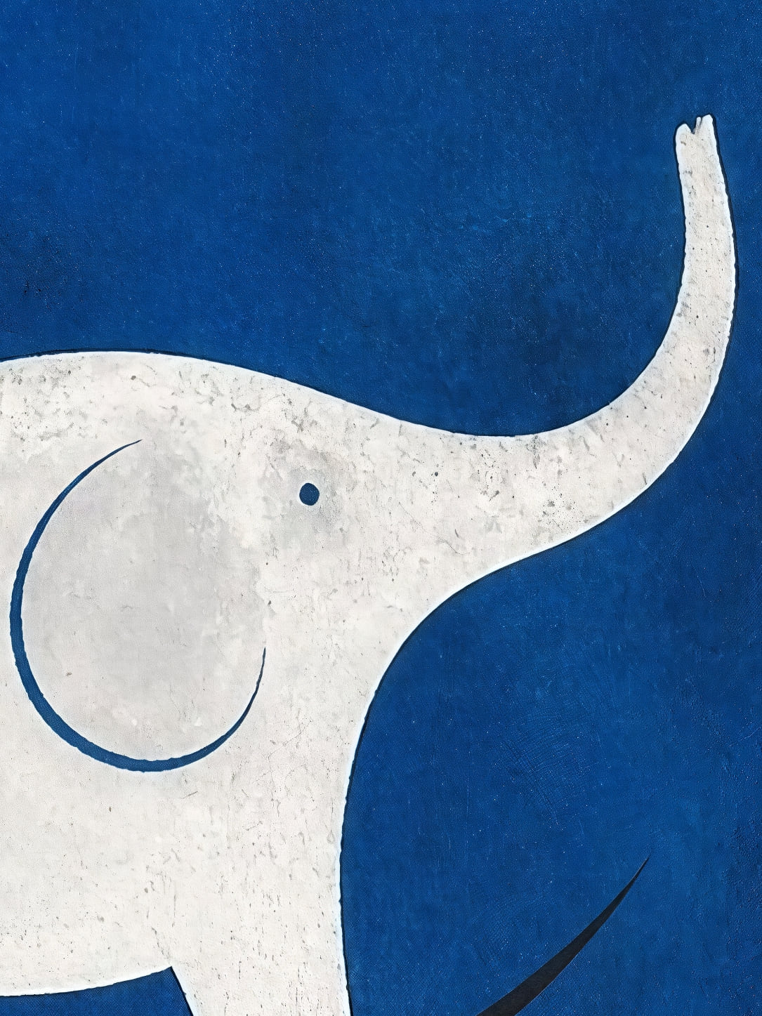 Detail a taille reelle du tirage, affiche animaux elephant sur la lune