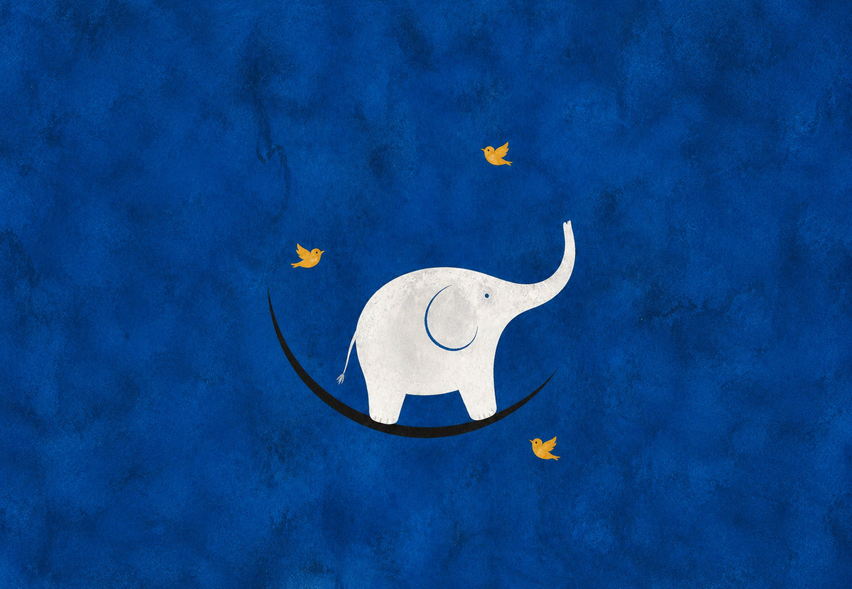 Elefante sobre a lua (Horizontal)
