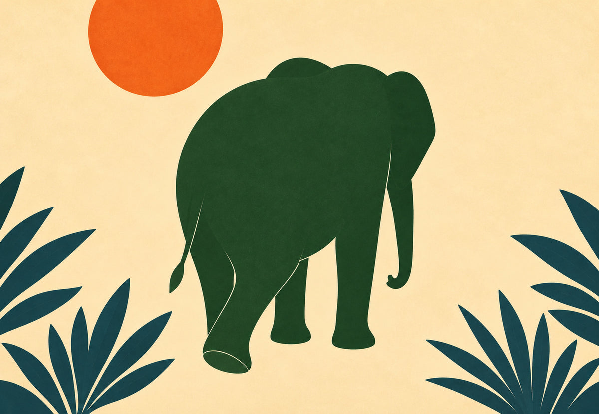 Green Elephant at Sunset (Landscape)