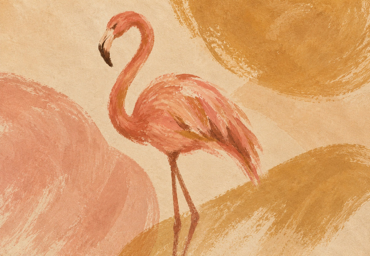Rosa Flamingo i Ockratoner (Liggande)