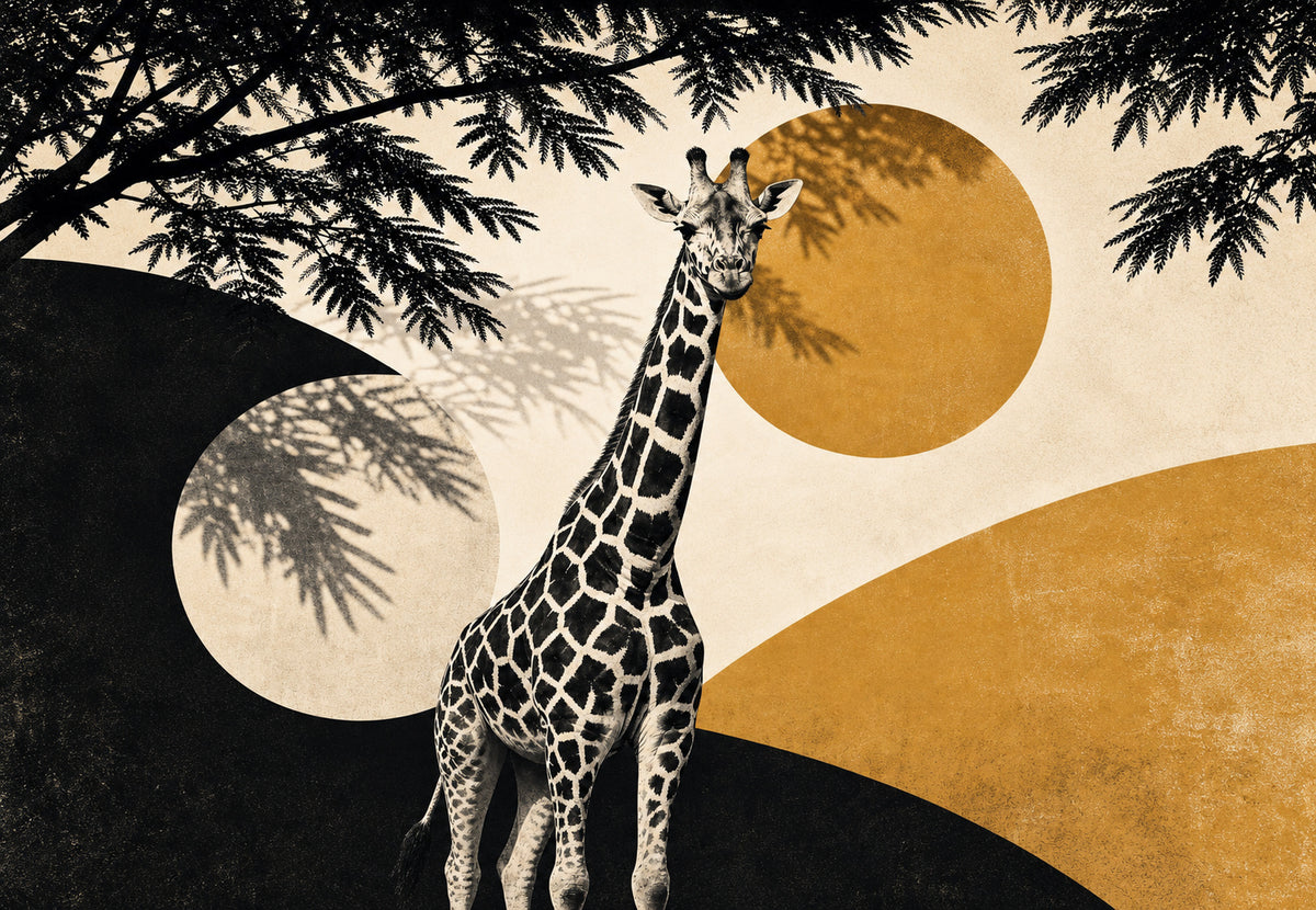 Giraffe im Sonnenuntergang (Querformat)