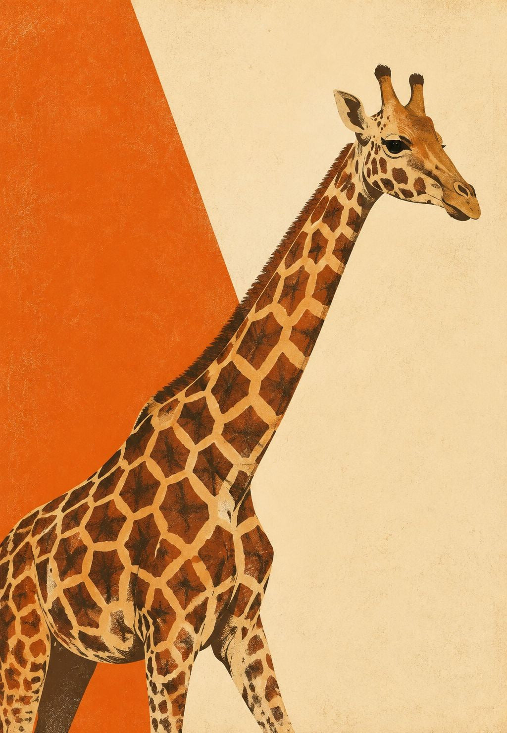 Giraffe with Orange Triangle