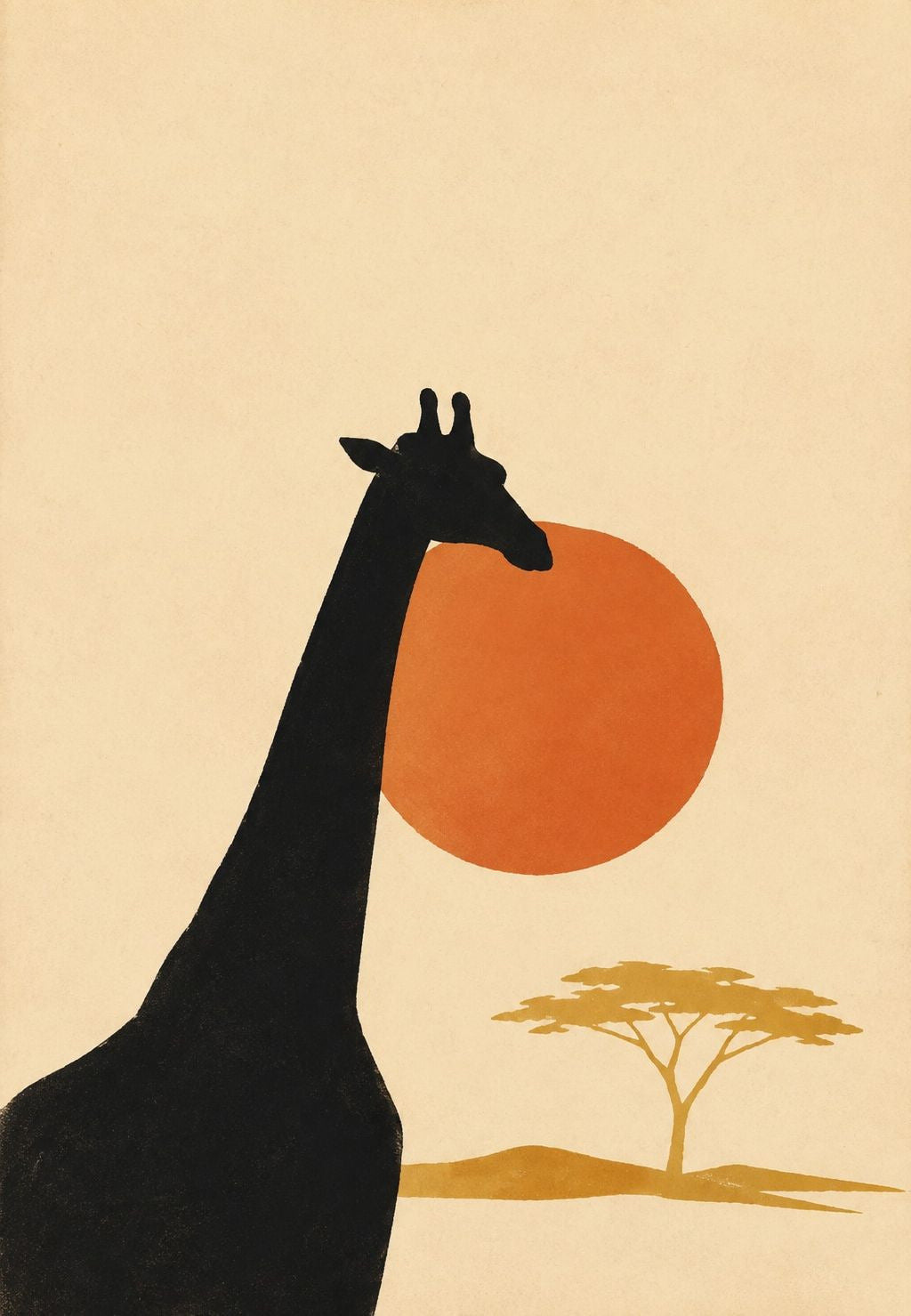Giraffe Facing the Sun